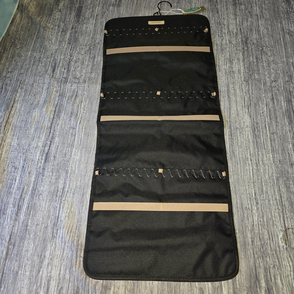 BAGSMART Hanging Jewelry Organizer Travel Roll Black Multiple‎ Compartments